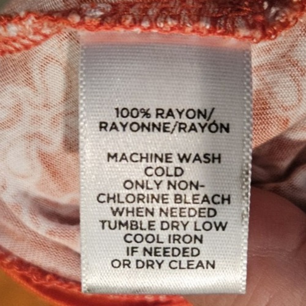 Ann Taylor Loft Women Orange Sleeveless Blouse Sz M Boho - Picture 7 of 8